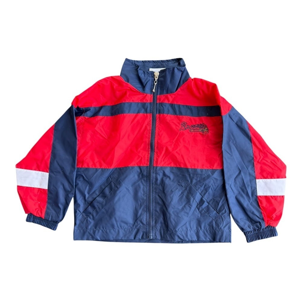 VTG ‘90s Atlanta Braves Mighty Mac “Rookie” Windbreaker Jacket Toddler Size: 4T